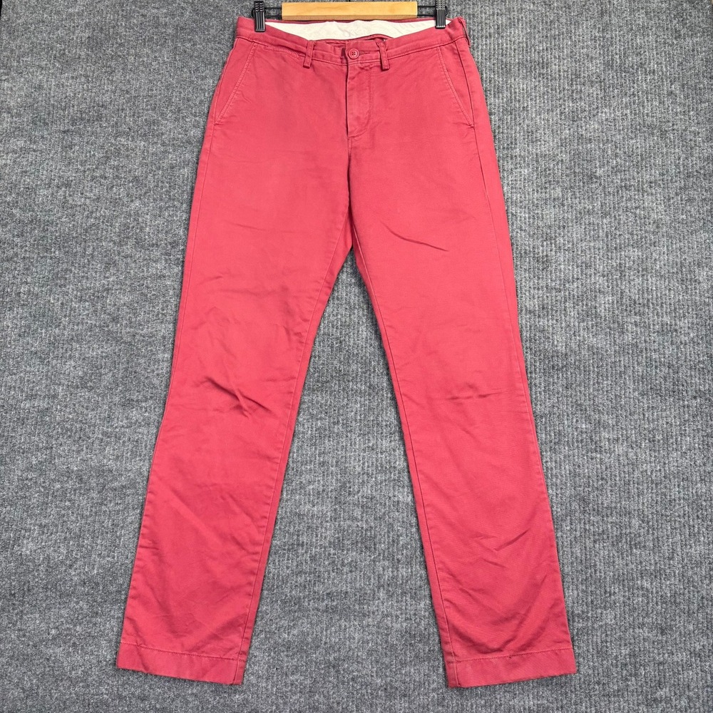 J.Crew Urban Slim Fit Chino Pants Mens 29x32 Red 100% Cotton Twill Trousers